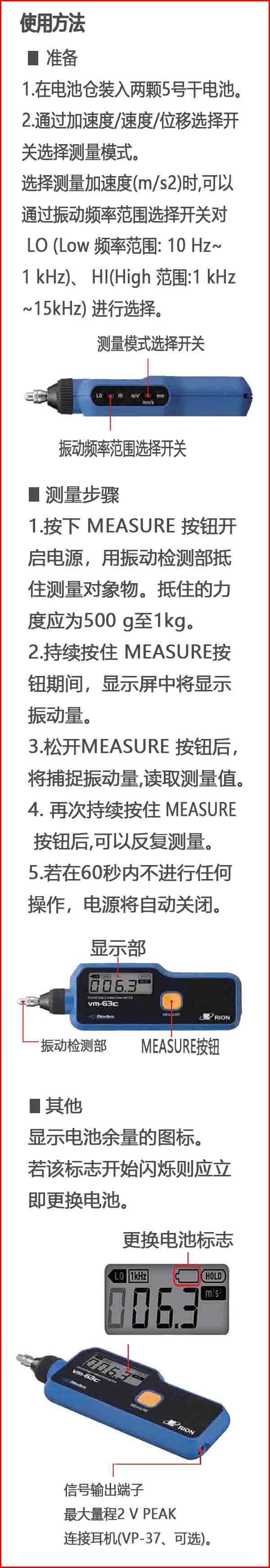 日本理音测振仪VM63A